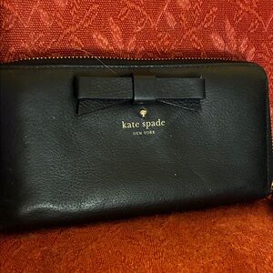 Kate Spade Black Bow Leather Clutch